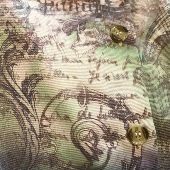 C&B colorful denim jacket with French images & text (2X) - Picture 8 of 15